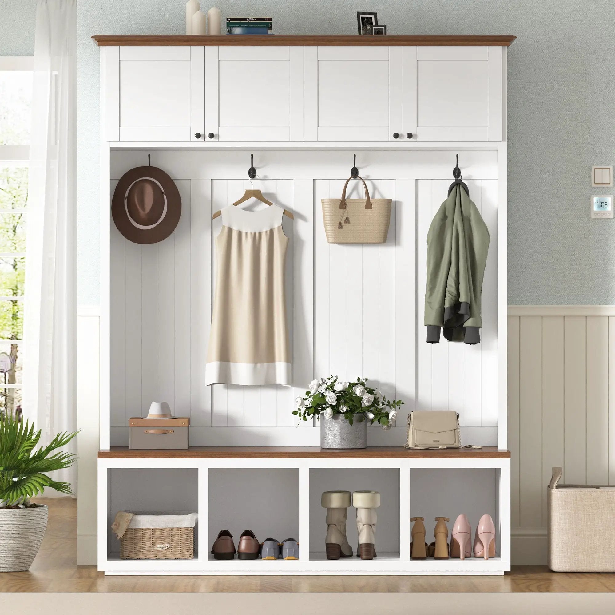 Entryway Hall Tree With Bench And Storage by Unique Piece Furniture