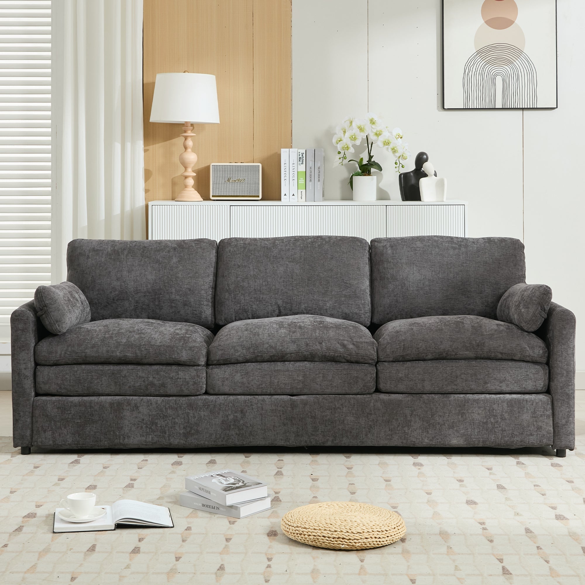 Cozy Upholstered Oversized 3-Seater Cloud Sofa by BLAKHOM