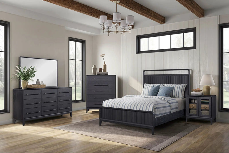 Glass Door Nightstand - Black by Unique Piece Furniture