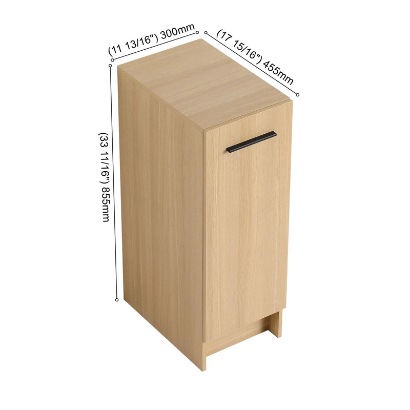 Slim Freestanding Bathroom Storage Cabinet - Light Oak by HouseOfZazla