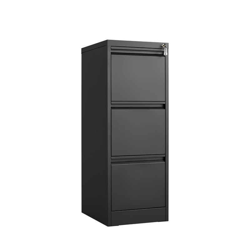 Durable Metal 3 Drawer File Cabinet With Lock For Office Storage by Unique Piece Furniture