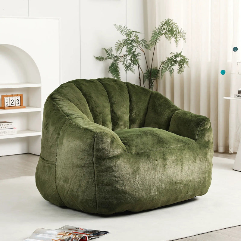 Beanbag Chair, Beanbag Sofa Chair With Armrests Stuffed High Density Foam by HouseOfZazla