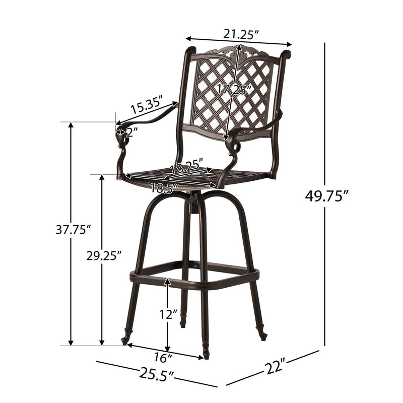 Cast Aluminum Bar Stool - Copper by HouseOfZazla