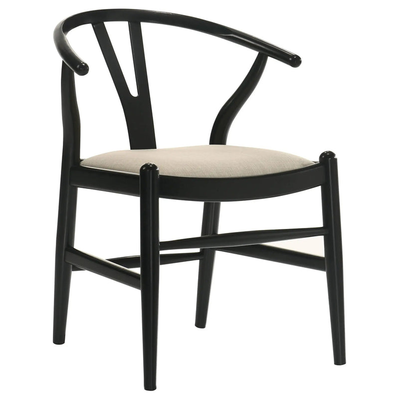 Crestmont Wood Wishbone Dining Side Chair Black (Set of 2) by Unique Piece Furniture