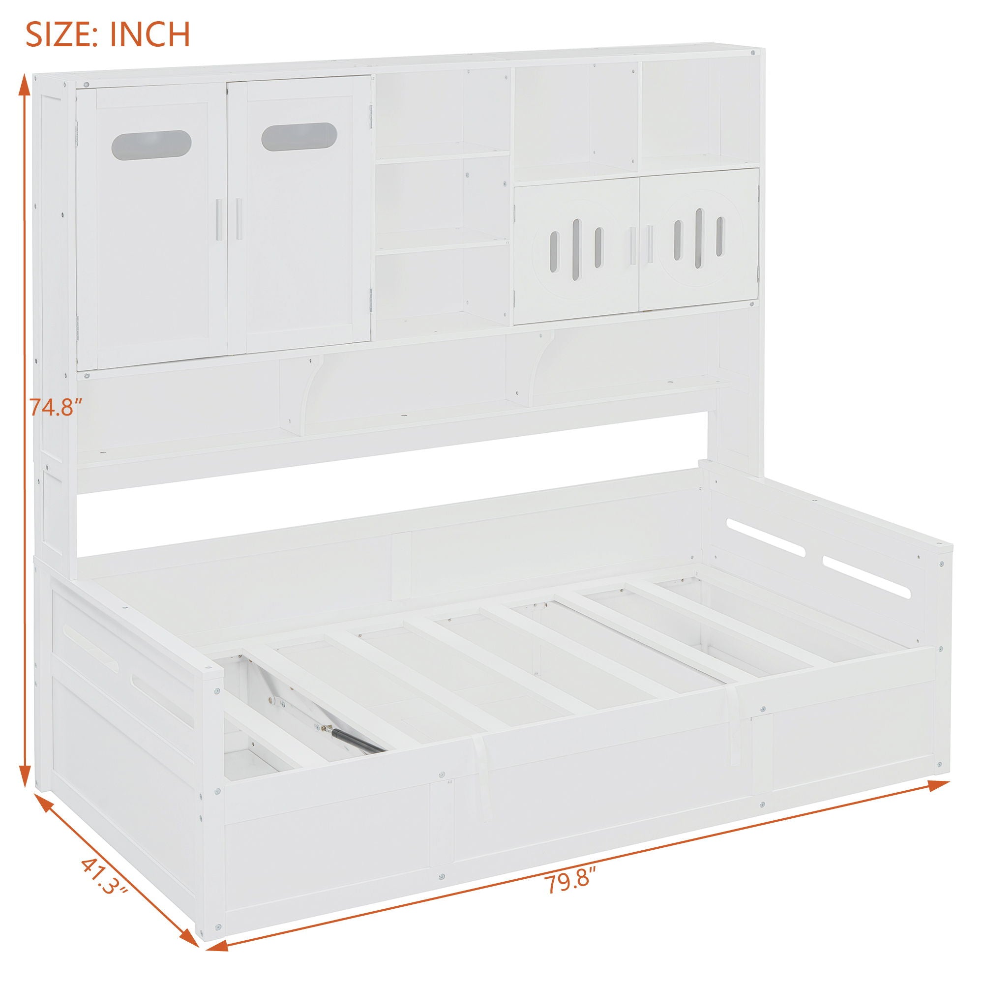 Daybed With All-In-One Cabinet And Shelf by HouseOfZazla