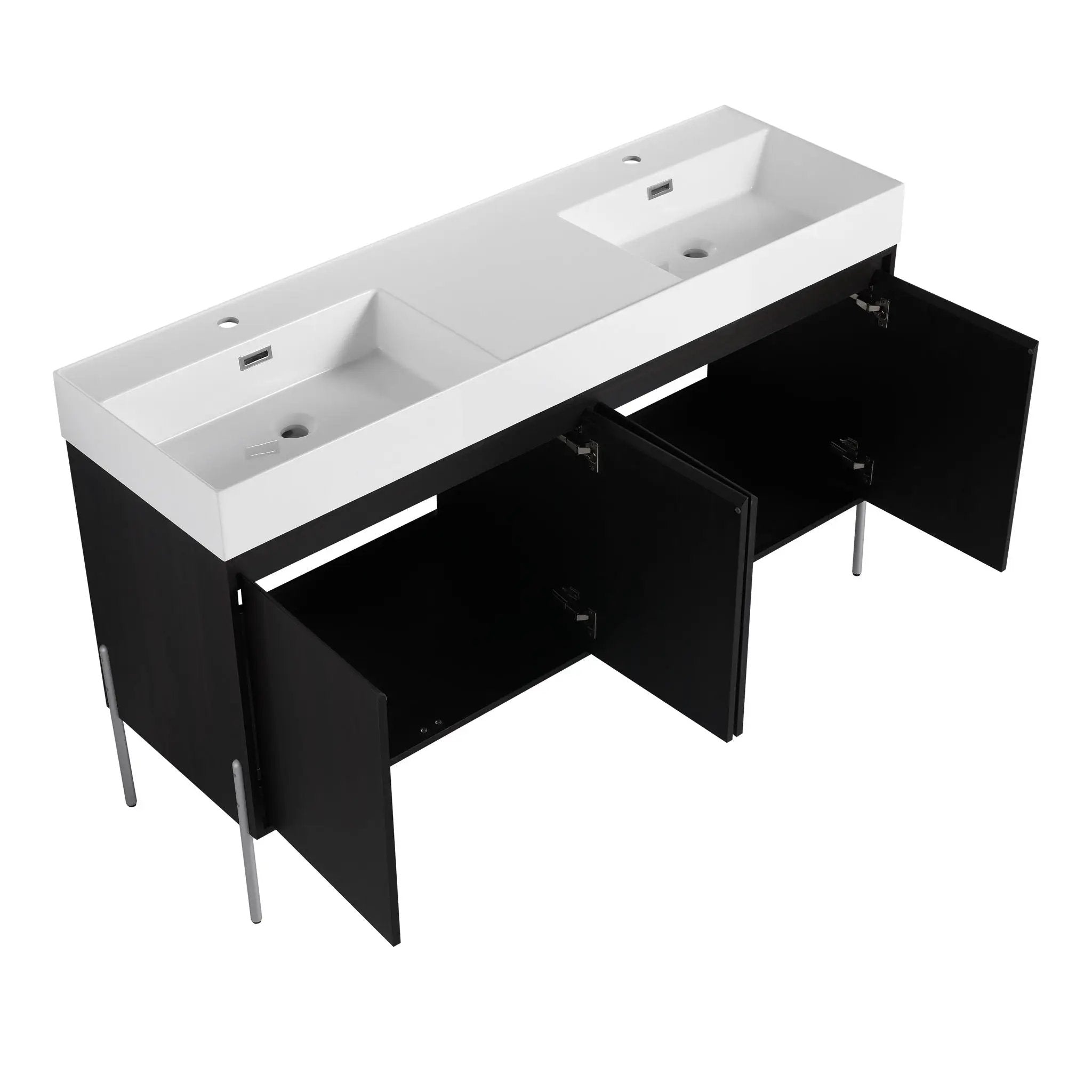 Freestanding Bathroom Vanity With Resin Sink And Storage Cabinet by HouseOfZazla