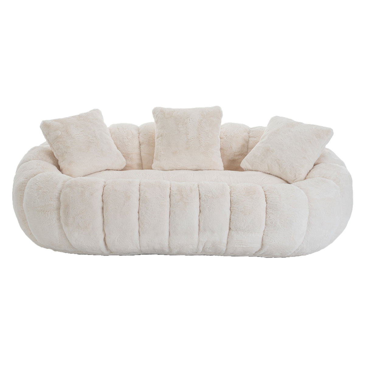Floral-Shaped Ultra-Soft Faux Fur Two-Seater Sofa by HouseOfZazla