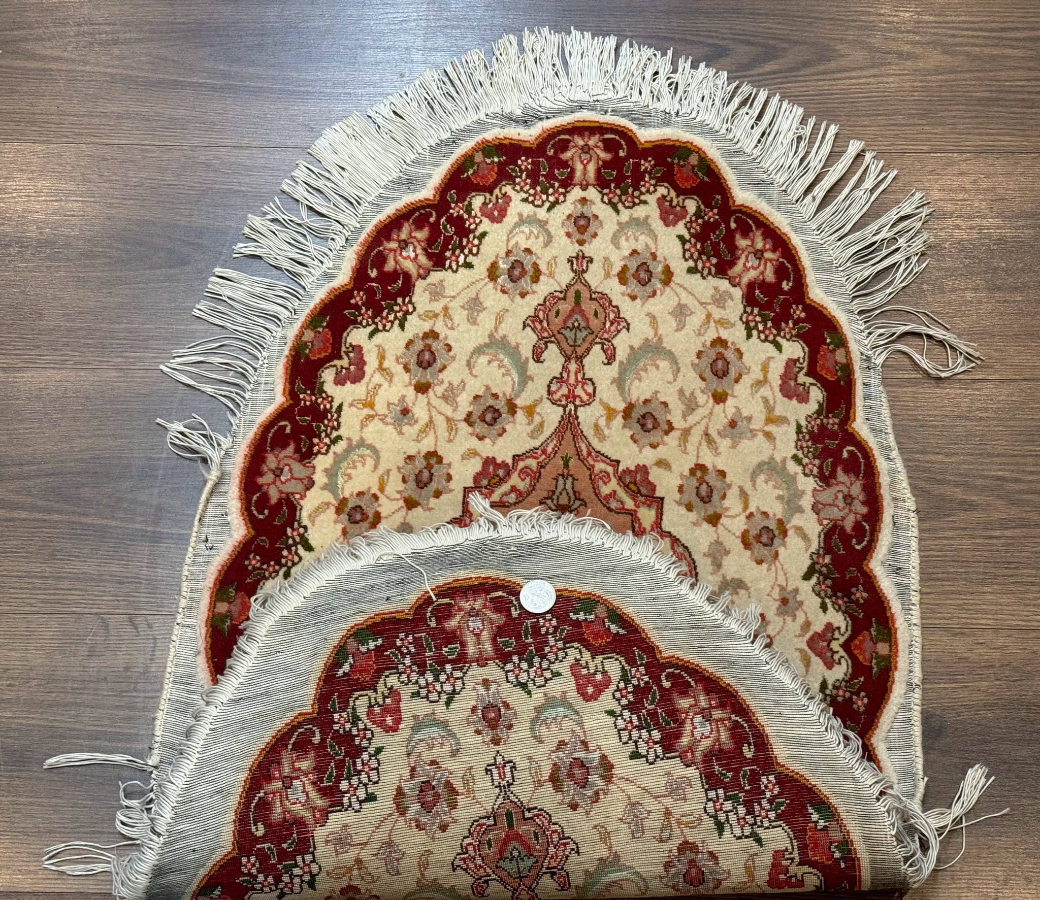 Small Oval Persian Tabriz Rug 2x4, Kork Wool and Silk Highlights, Fine 260 KPSI by Jewel Rugs