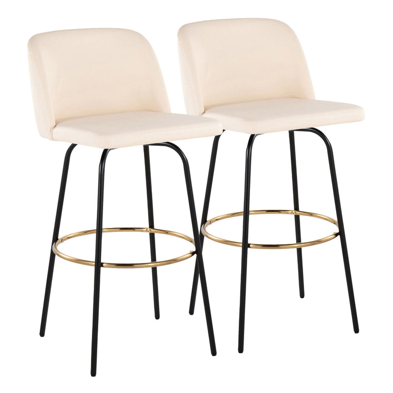 Toriano - Contemporary Fixed Height, Barstool With Swivel & Round Footrest (Set of 2) by Unique Piece Furniture