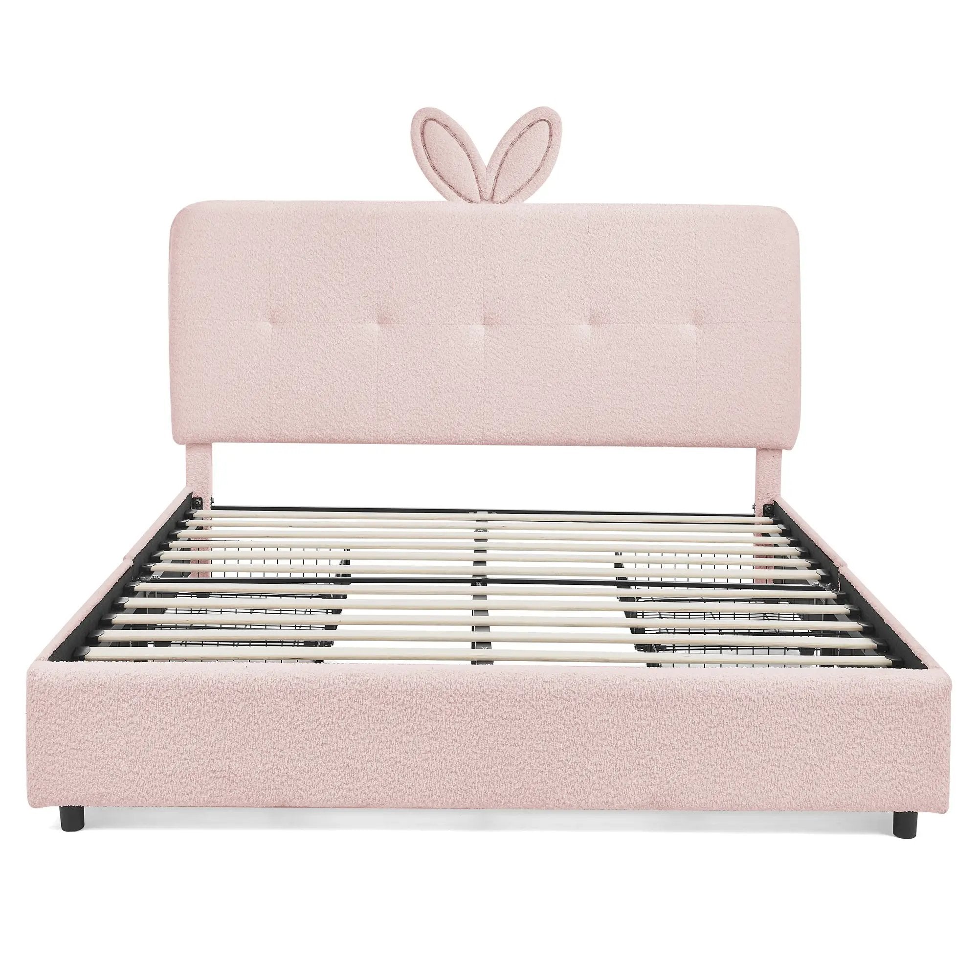 Full Size Kids Upholstered Bed with Oversized Rabbit Ear Headboard by HouseOfZazla