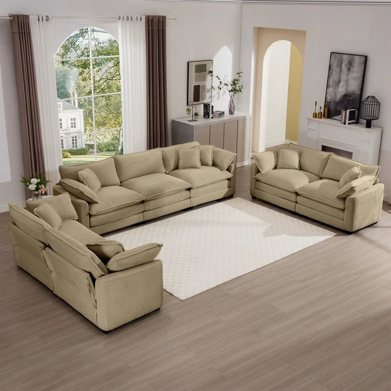 Elegant Oversized Sectional Sofa Set With Deep Seats And Flexible Layout by HouseOfZazla