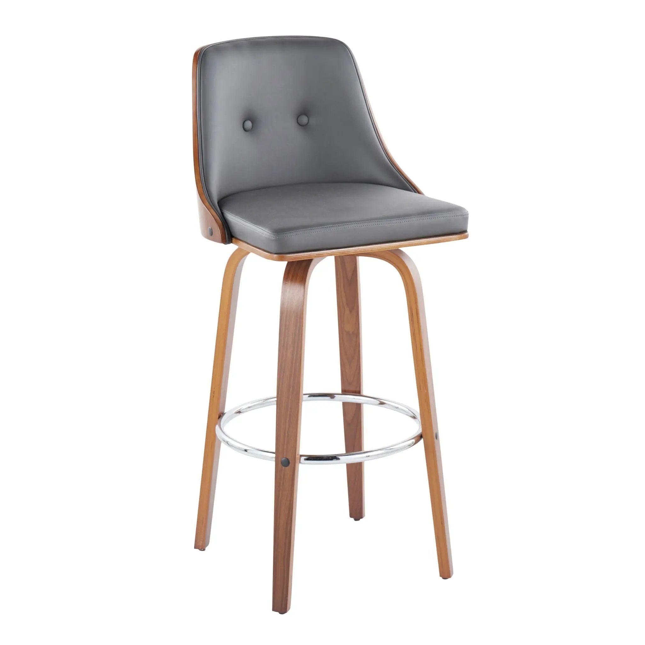Gianna - Mid Century Modern Fixed Height Barstool With Swivel With Round Footrest (Set of 2) by Unique Piece Furniture