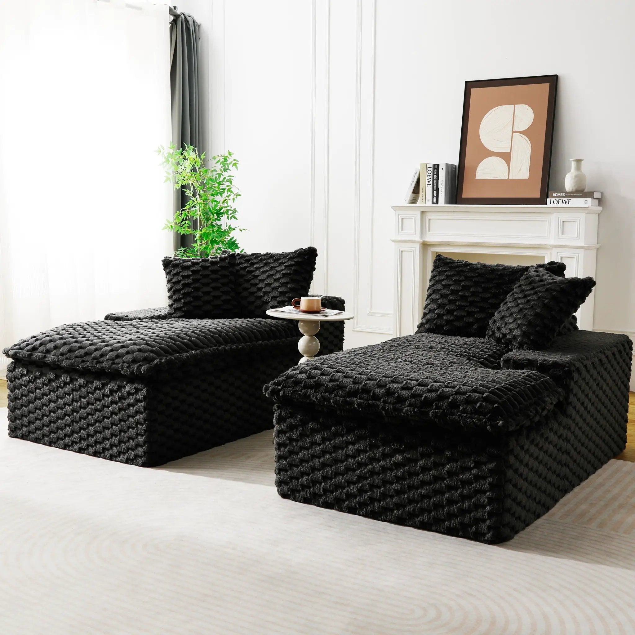 Double Chaise Lounge With Full Compressed Sponge by HouseOfZazla