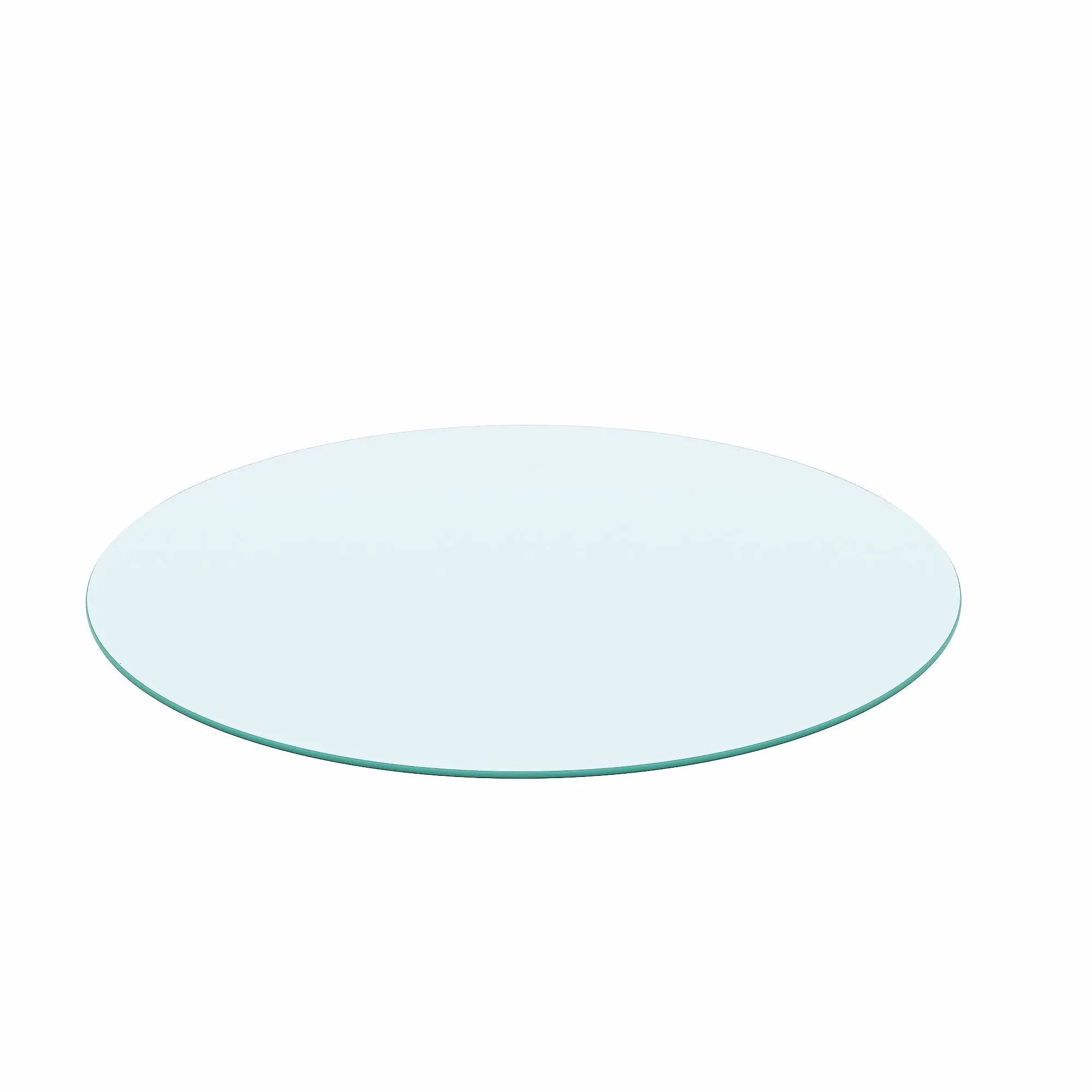 20" Round Tempered Glass Table Top Clear Glass 1 / 4" Thick Round Polished Edge - Transparent by HouseOfZazla