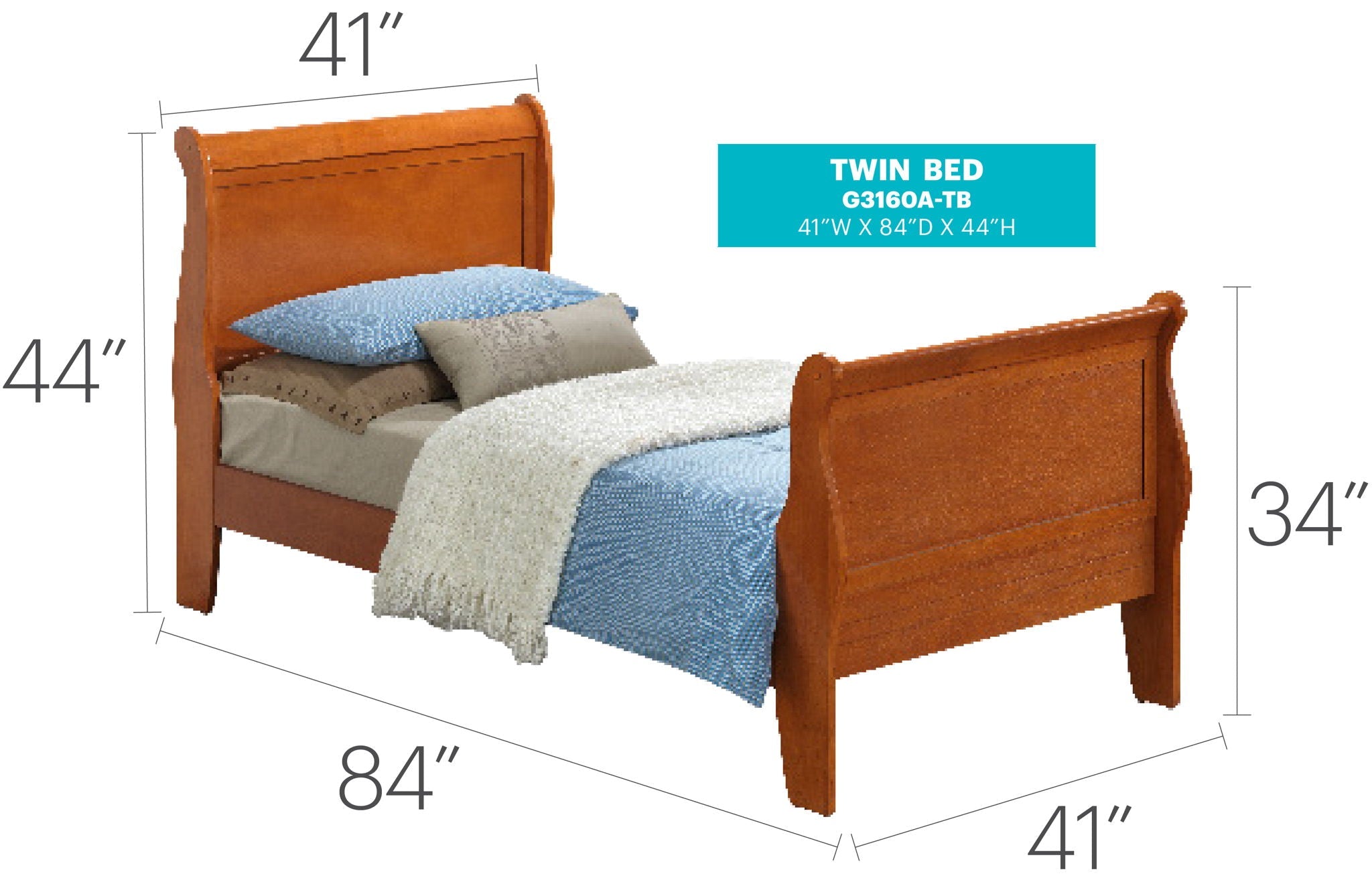 Louis Phillipe - Panel Sleigh Bed by Unique Piece Furniture