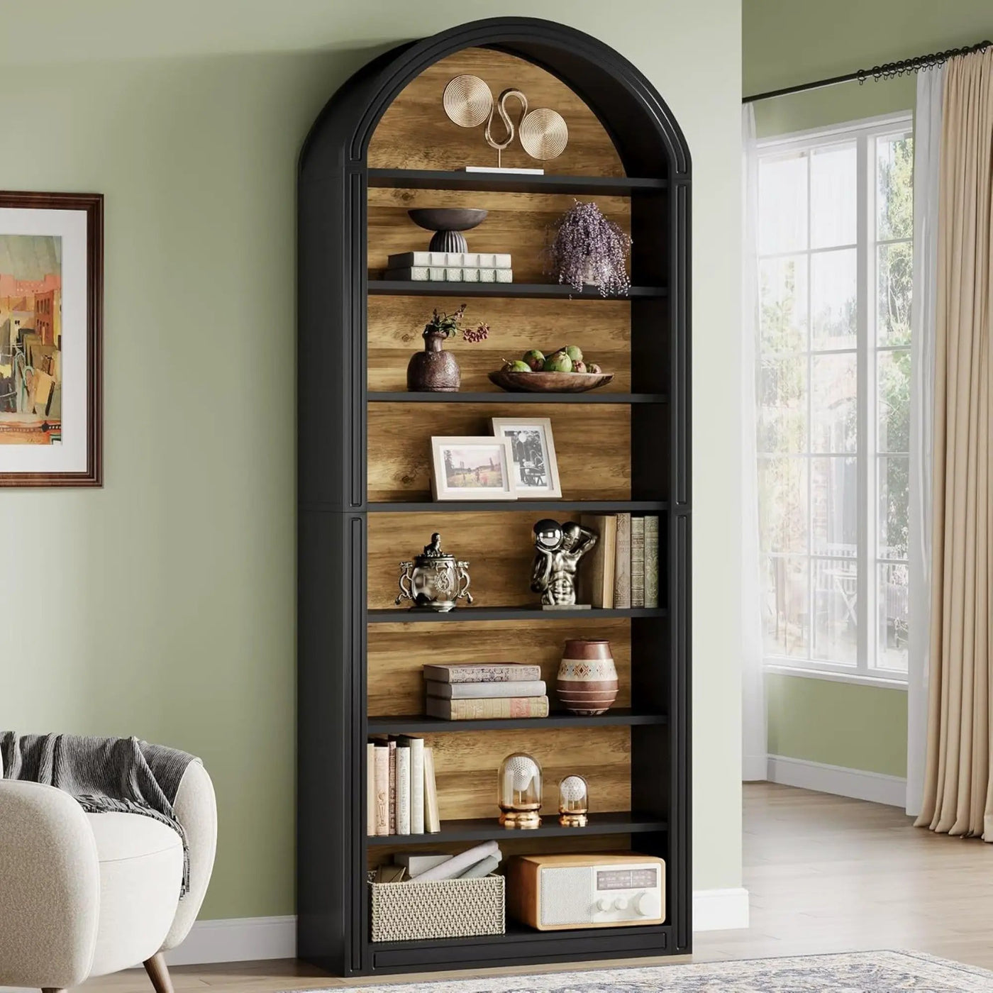 8 Tier Arched Open Display Shelving Unit For Living Room by HouseOfZazla