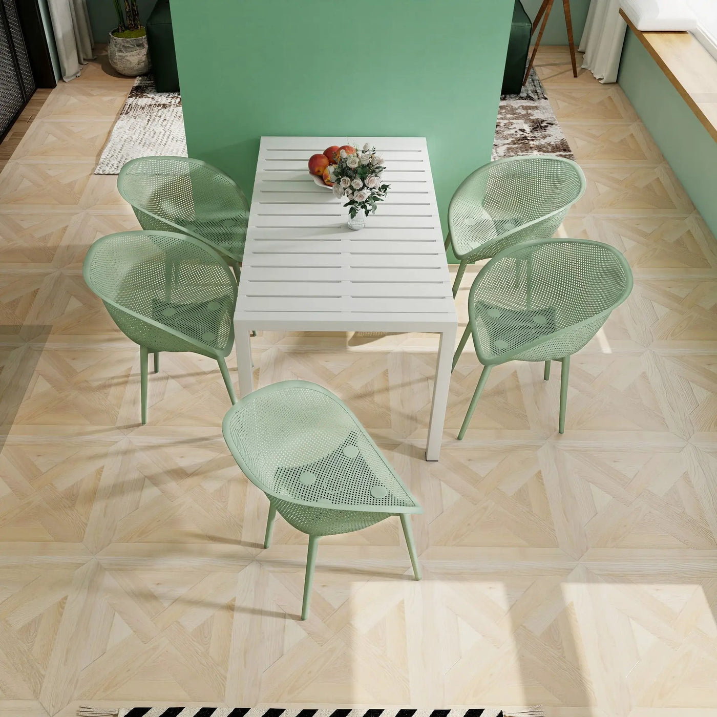 4 Pack Lounge Chair Set With Long Table by Unique Piece Furniture