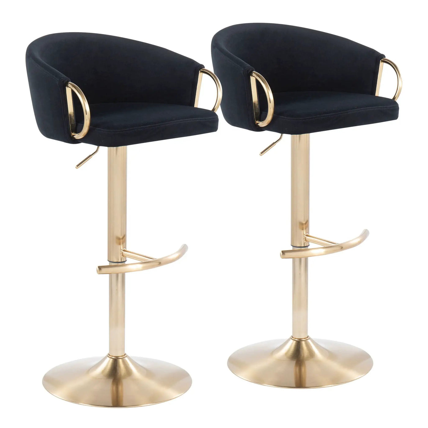 Claire - Contemporary / Glam Adjustable Bar Stool (Set of 2) by HouseOfZazla