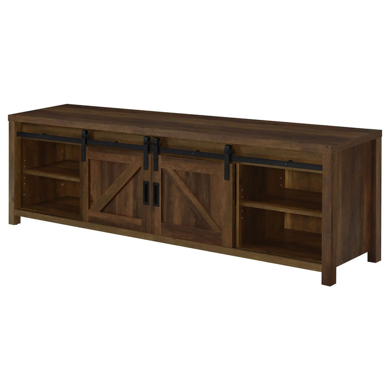 Madra 2-door Engineered Wood 79-inch TV Stand Dark Pine by Unique Piece Furniture