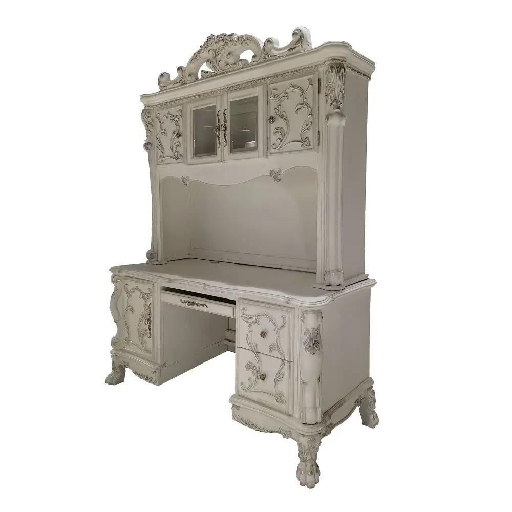 Dresden - Computer Desk & Hutch - Bone White by Unique Piece Furniture