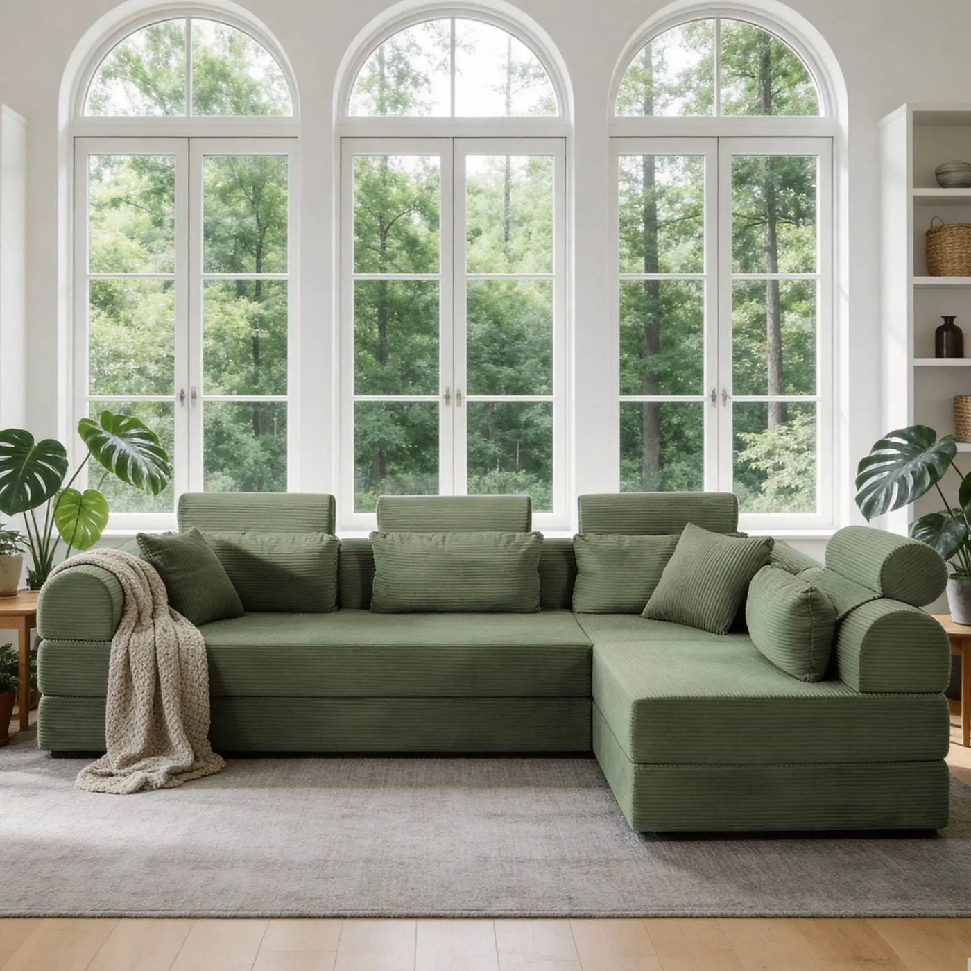 Modern L-Shape Modular Sectional Sofa, Compressed Design by HouseOfZazla