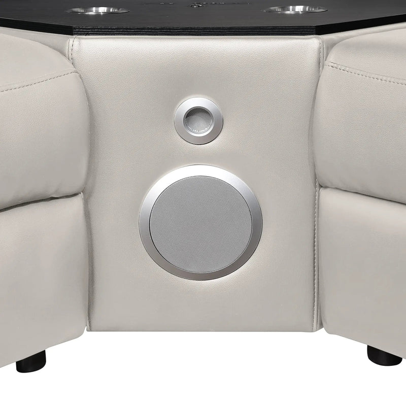 Nova Modern Style Sectional with Console, Wedge, and Bluetooth by HouseOfZazla