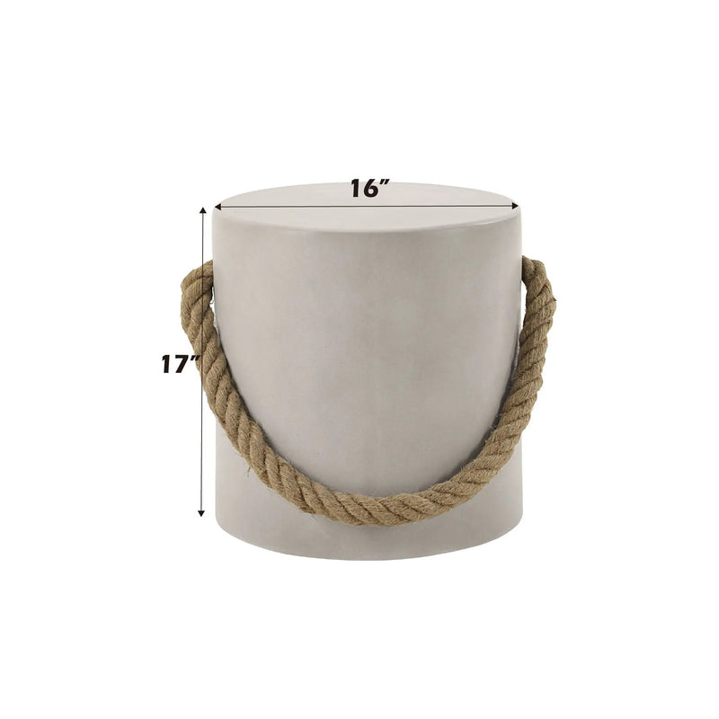 Gene Fiber Concrete Accent Table - Gray by HouseOfZazla