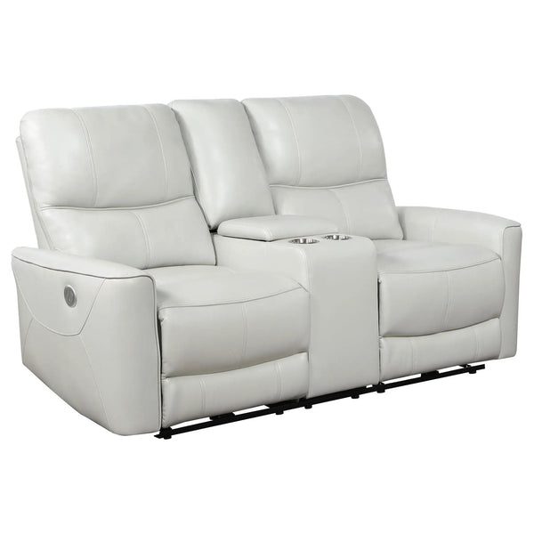 Greenfield Upholstered Power Reclining Loveseat Dove Grey