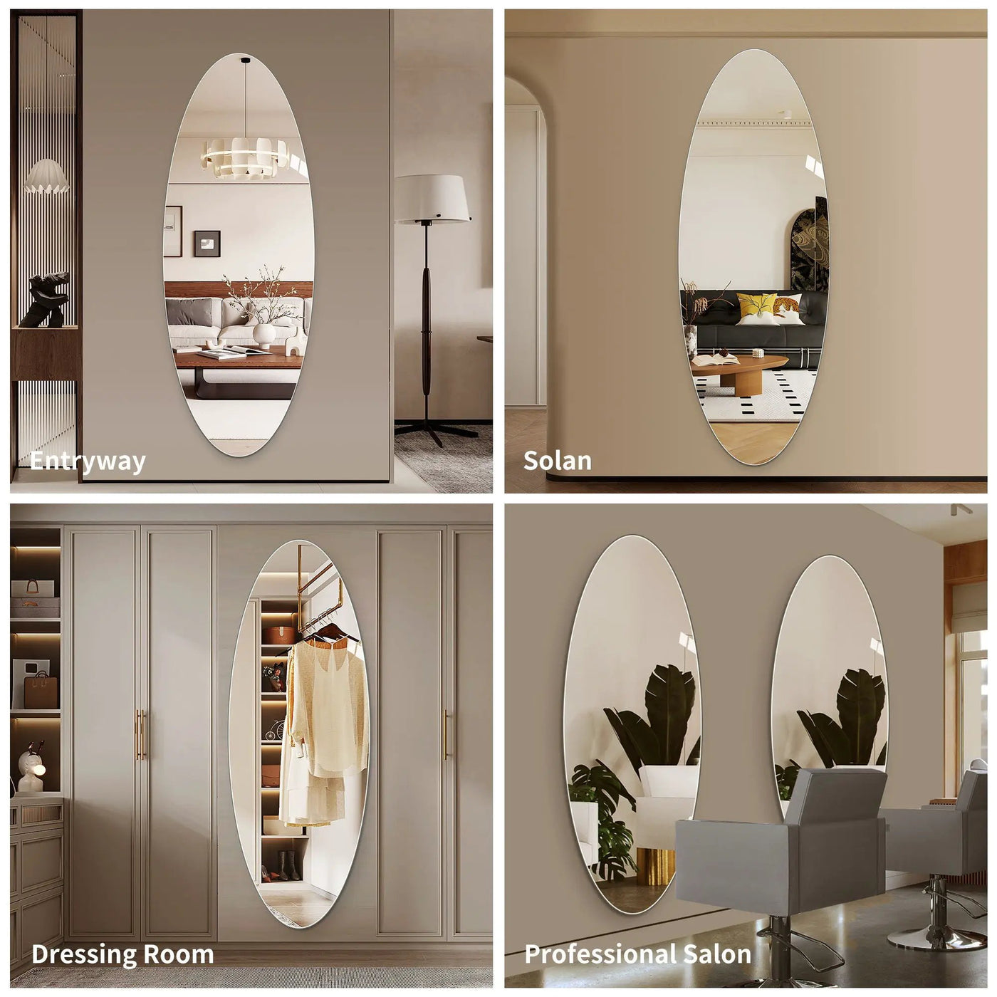 Modern Oval Full Length Wall Mirror by HouseOfZazla