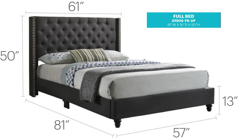 Nailhead Bed Transitional Vibrant by Unique Piece Furniture