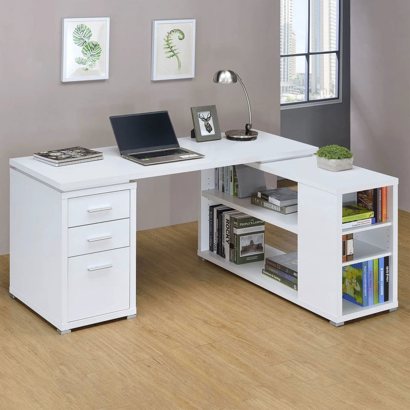 Yvette 60-inch 3-drawer L-Shape Computer Desk White by Unique Piece Furniture