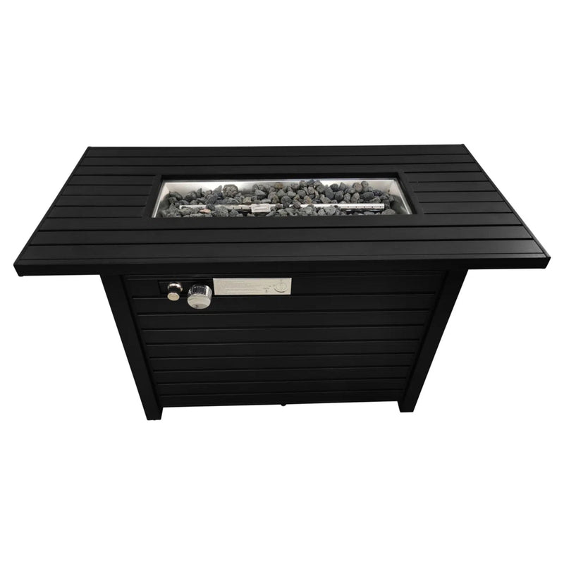 Outdoor Fire Pit Table With Lid, - Black by HouseOfZazla