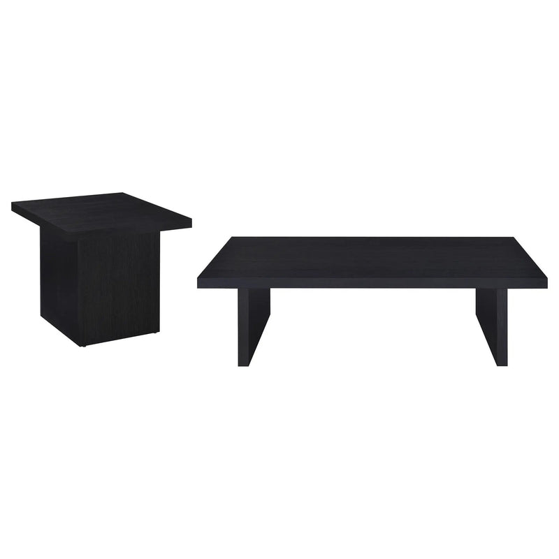Max 2-piece Rectangular Coffee and End Table Set Black by Unique Piece Furniture