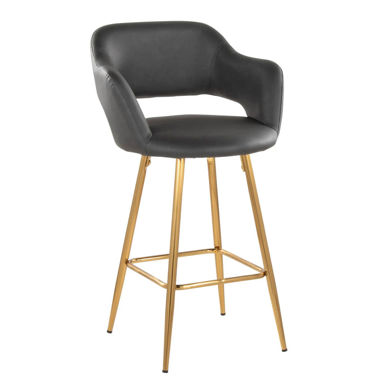 Margarite - Contemporary Fixed Height Counter Stool With Footrest (Set of 2) With Square by HouseOfZazla