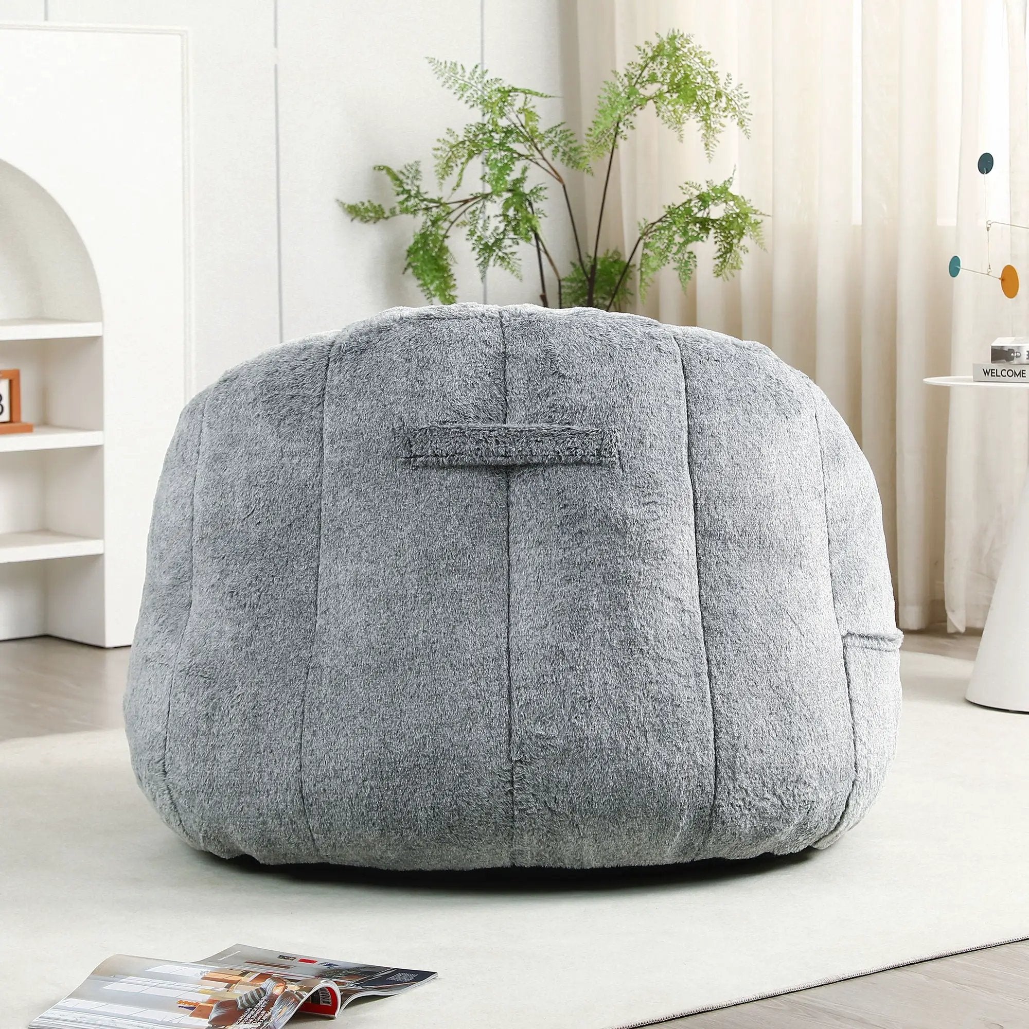Beanbag Chair, Beanbag Sofa Chair With Armrests Stuffed High Density Foam by HouseOfZazla