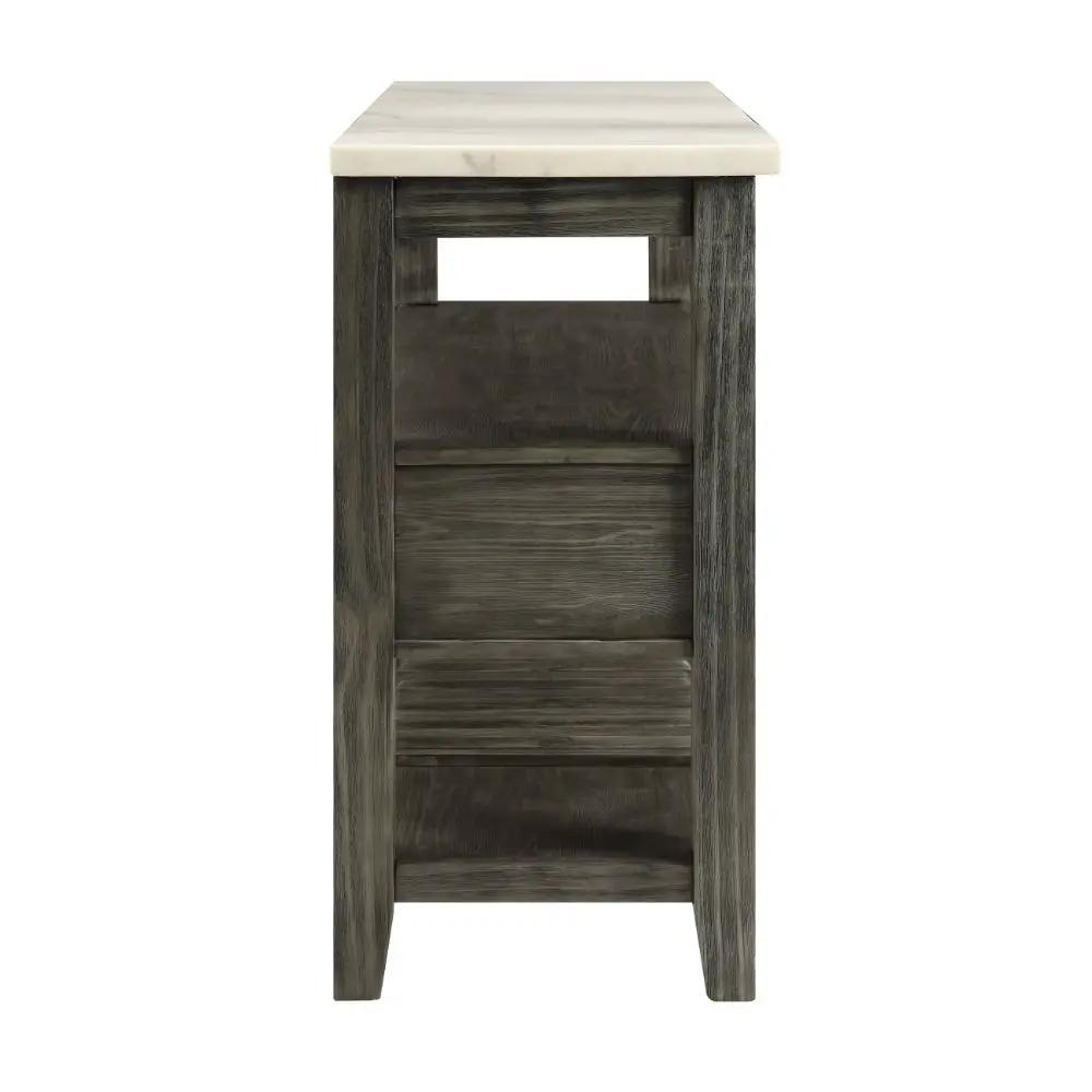 Merel - Server - White Marble Top & Gray Oak by Unique Piece Furniture