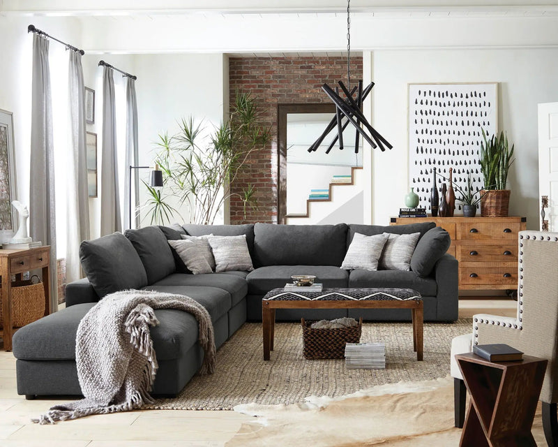 Serene 6-piece Upholstered Modular Sectional Sofa Charcoal by Unique Piece Furniture
