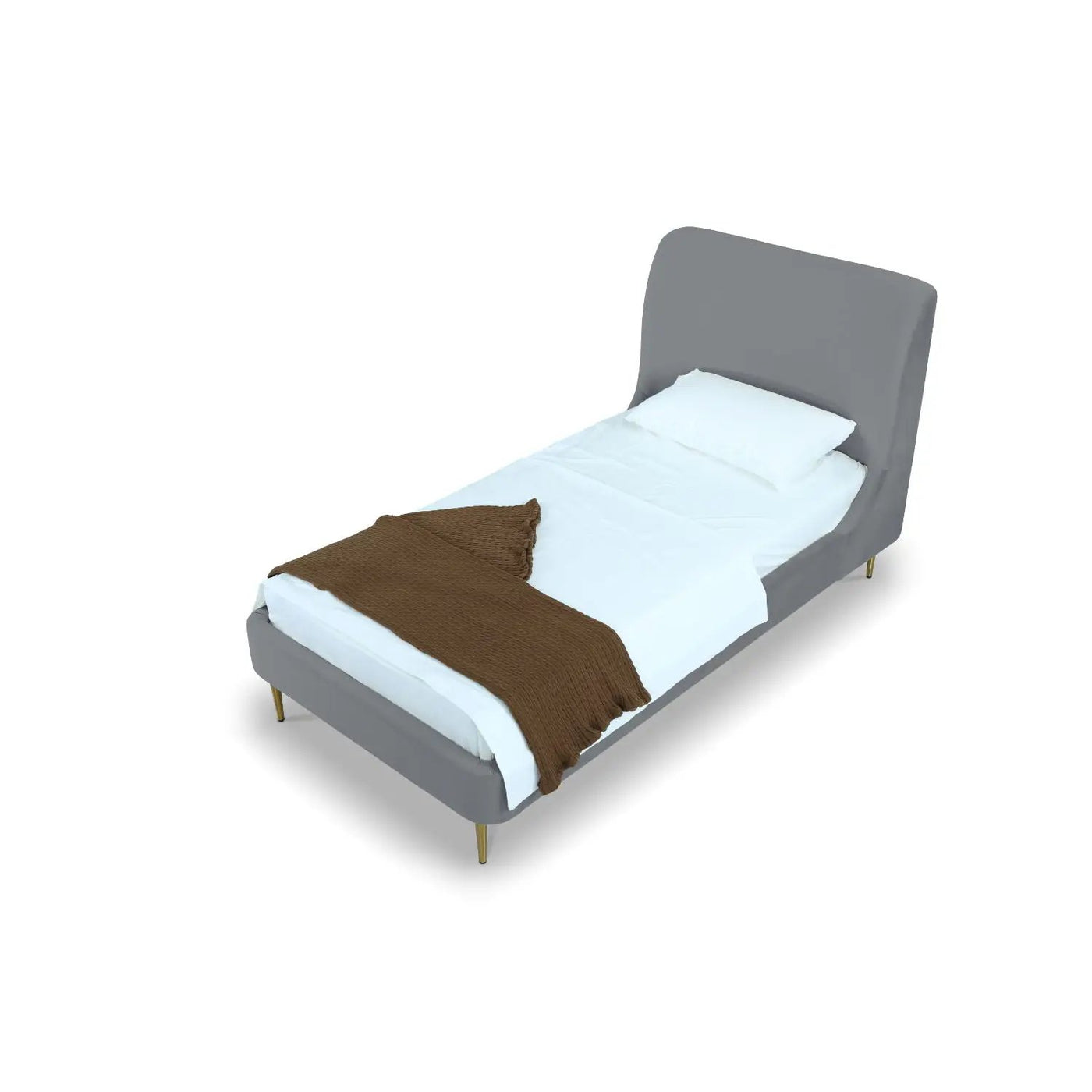 Mid-Century Modern Upholstered Bed With Curved Headboard by HouseOfZazla