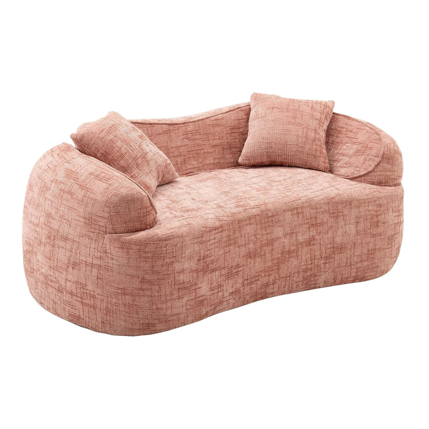 Curved 2 Person Compress Sofa With Armrests, Includes Pillows by Unique Piece Furniture