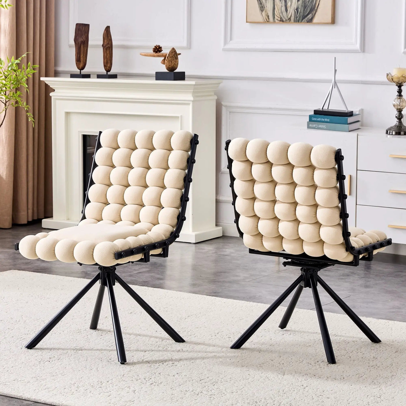 Puffy Bubble, Ball Chain Dining Chairs For Dining Room (Set of 2) by HouseOfZazla
