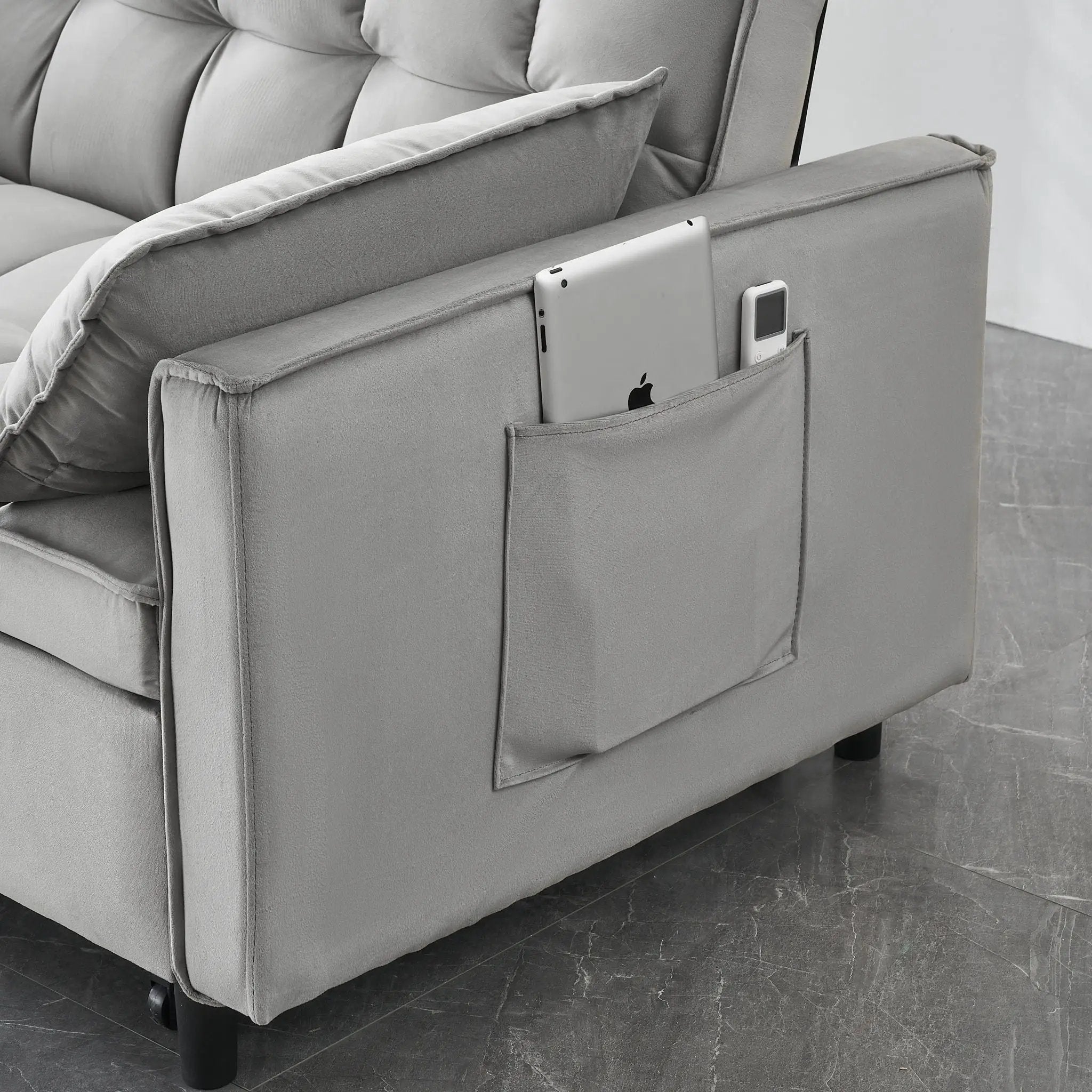 Sofa Bed With Pockets, 3 In 1 Convertible For Living Room by HouseOfZazla