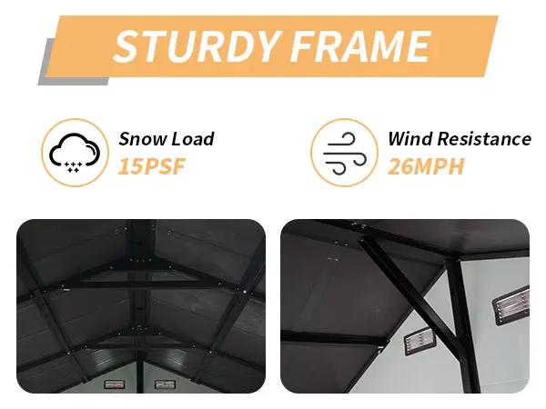 8x14 Ft Outdoor Resin Storage Shed with Windows by HouseOfZazla
