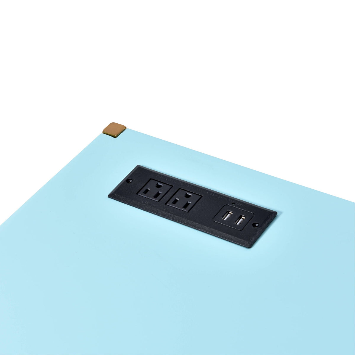 Midriaks Writing Desk With USB Port - Modern Metal Base - White, Blue, Light Blue, photo 8 of 12