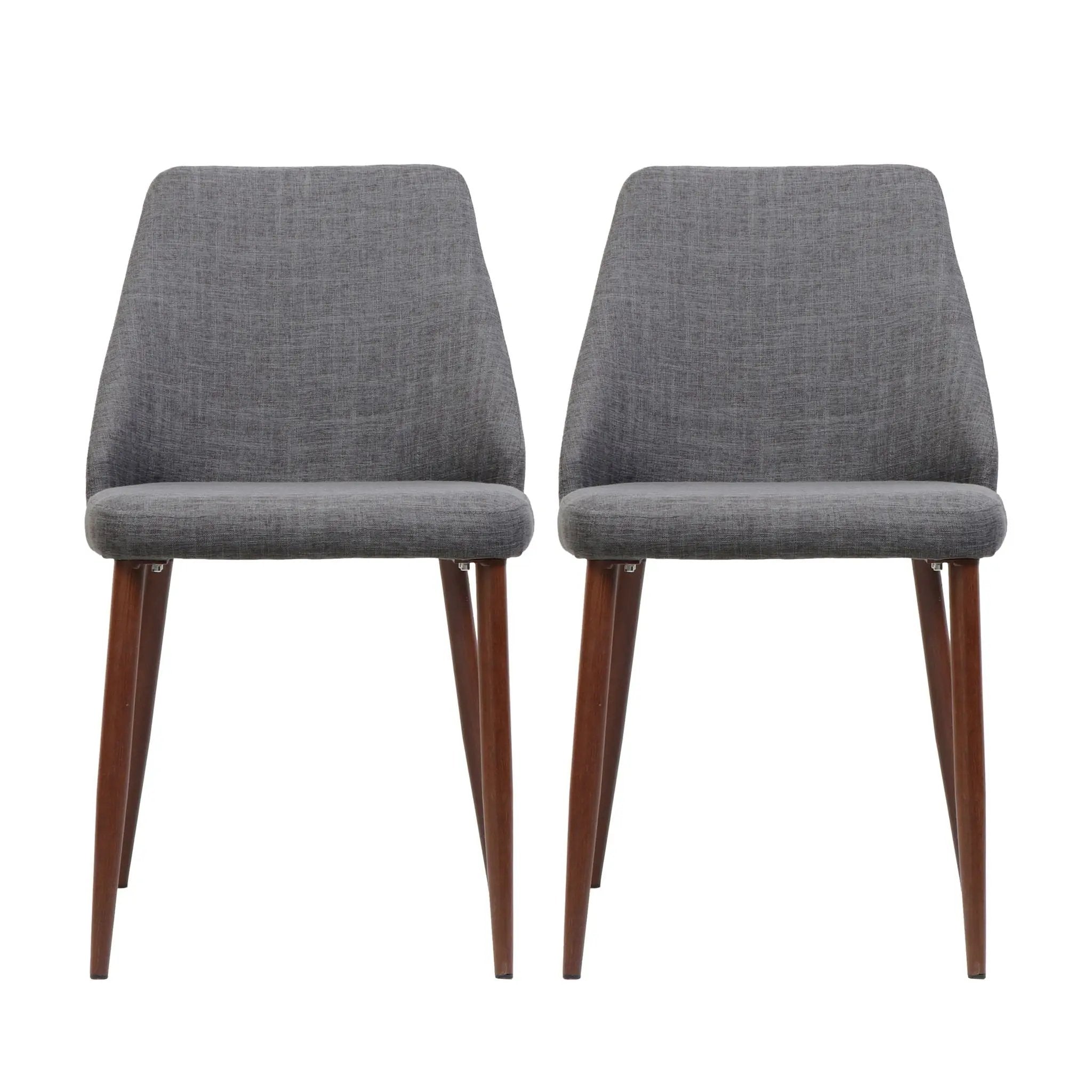 Modern Dining Chair With Iron Legs And Wood Finish by HouseOfZazla