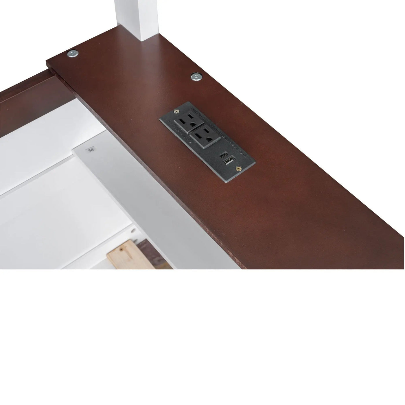Bunk Bed With Built In Shelves, Storage Box, LED Light And USB Charging Station by HouseOfZazla