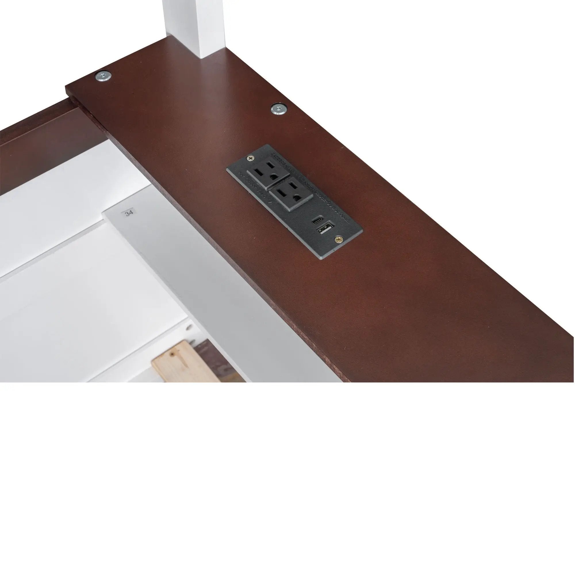 Bunk Bed With Built In Shelves, Storage Box, LED Light And USB Charging Station