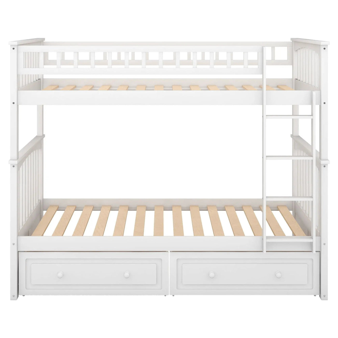 Twin Over Twin Bunk Bed With Drawers, Convertible Beds by HouseOfZazla