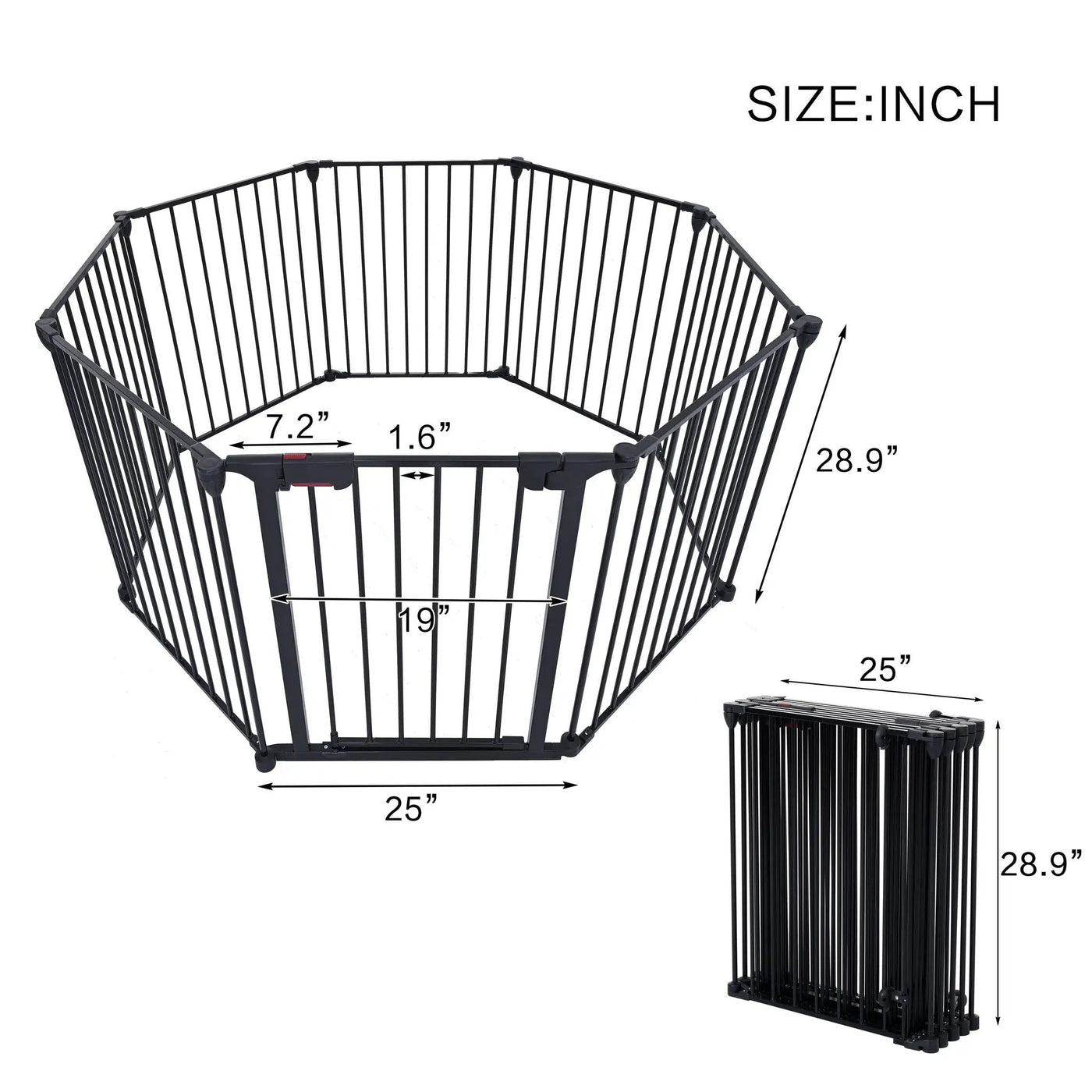 Adjustable Safety Gate Play Yard Metal Doorways Fireplace Fence Christmas Tree Fence Gate For House Stairs Gate Prohibited Area Fence by HouseOfZazla