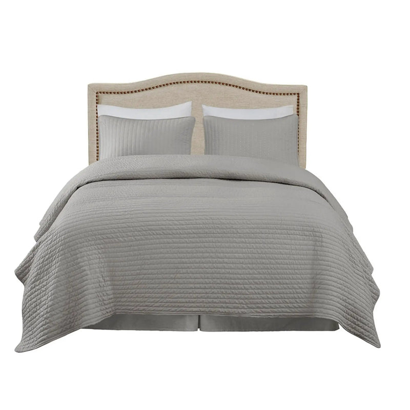 Elegant Panel Headboard With Copper Nailheads And Adjustable Metal Legs by HouseOfZazla