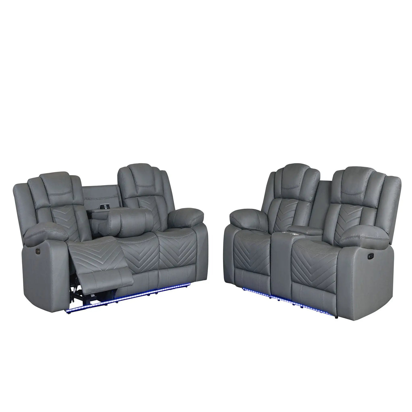 Raize - Power Living Room Set With Storage Console And Cup Holders by HouseOfZazla